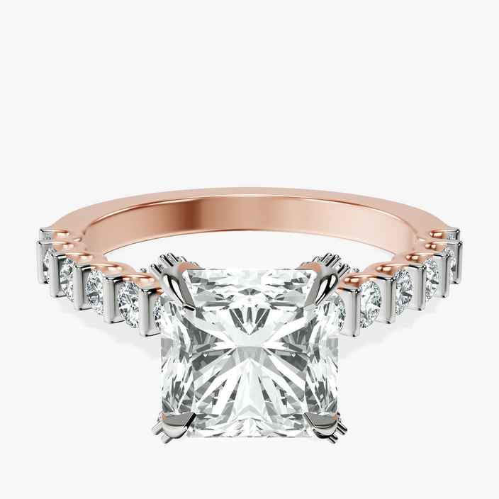10kt Rose Gold Austria Cathedral Lab Diamond Ring front image
