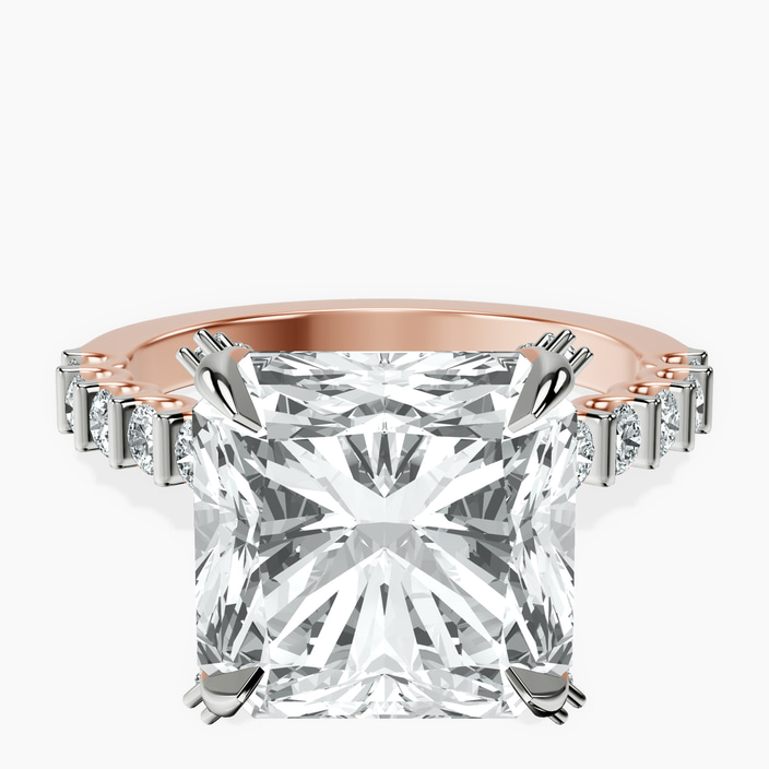 10kt Rose Gold Austria Cathedral Lab Diamond Ring front image