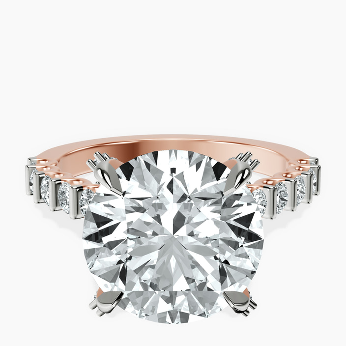 10kt Rose Gold Austria Cathedral Lab Diamond Ring front image