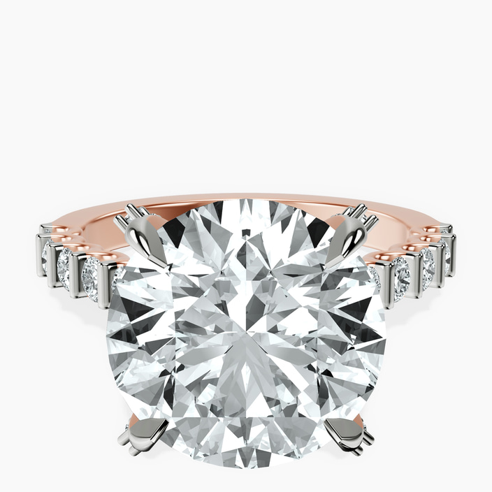 10kt Rose Gold Austria Cathedral Lab Diamond Ring front image