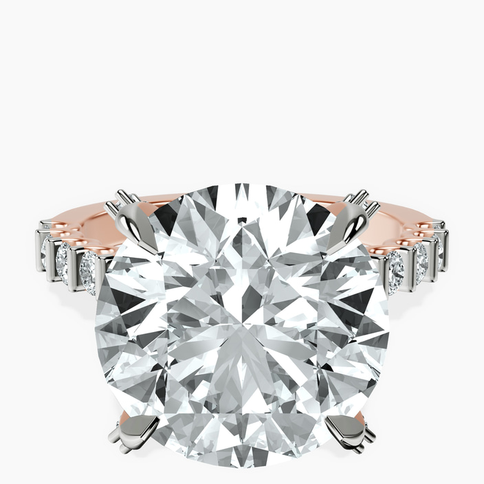 10kt Rose Gold Austria Cathedral Lab Diamond Ring front image