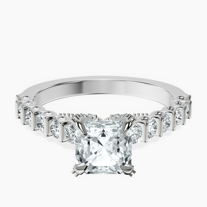 10kt White Gold Austria Cathedral Lab Diamond Ring front image
