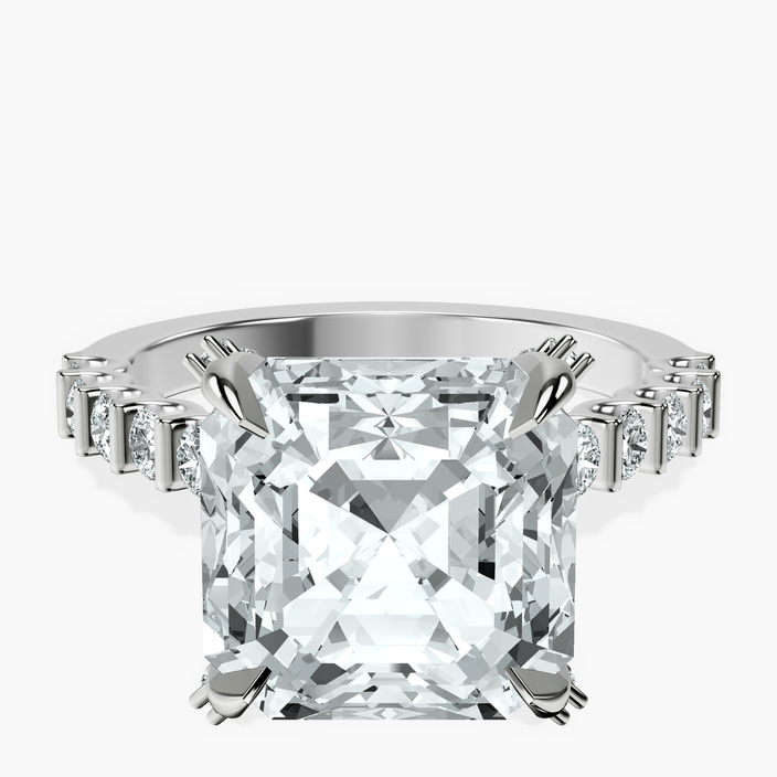 10kt White Gold Austria Cathedral Lab Diamond Ring front image