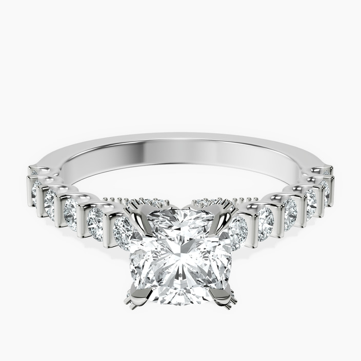 14kt White Gold Austria Cathedral Lab Diamond Ring front image