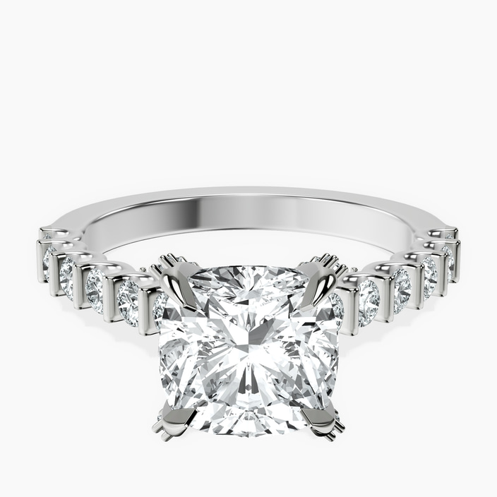 Platinum Austria Cathedral Lab Diamond Ring front image