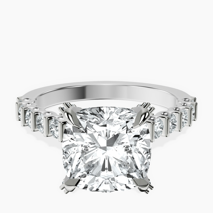 Platinum Austria Cathedral Lab Diamond Ring front image