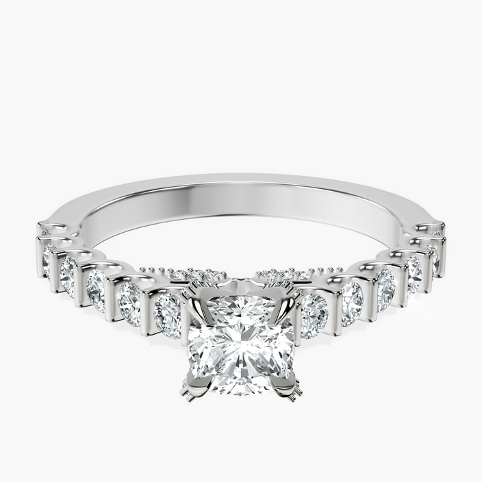 Platinum Austria Cathedral Lab Diamond Ring front image