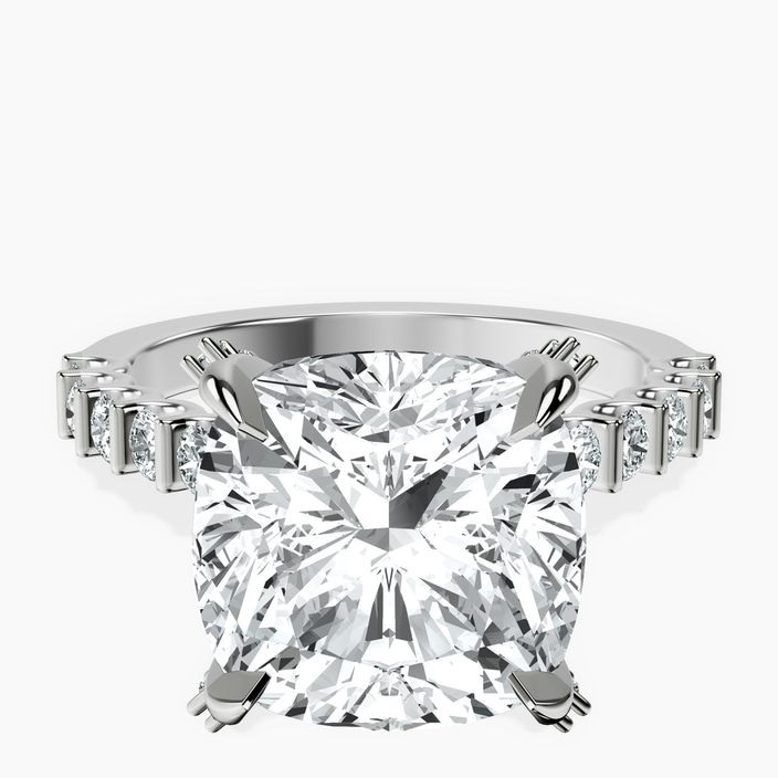 Platinum Austria Cathedral Lab Diamond Ring front image