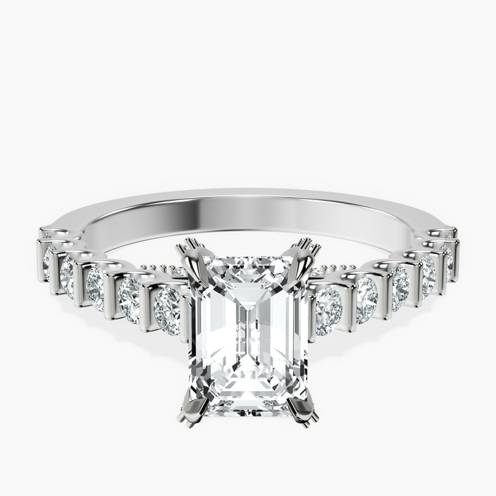 Platinum Austria Cathedral Lab Diamond Ring front image