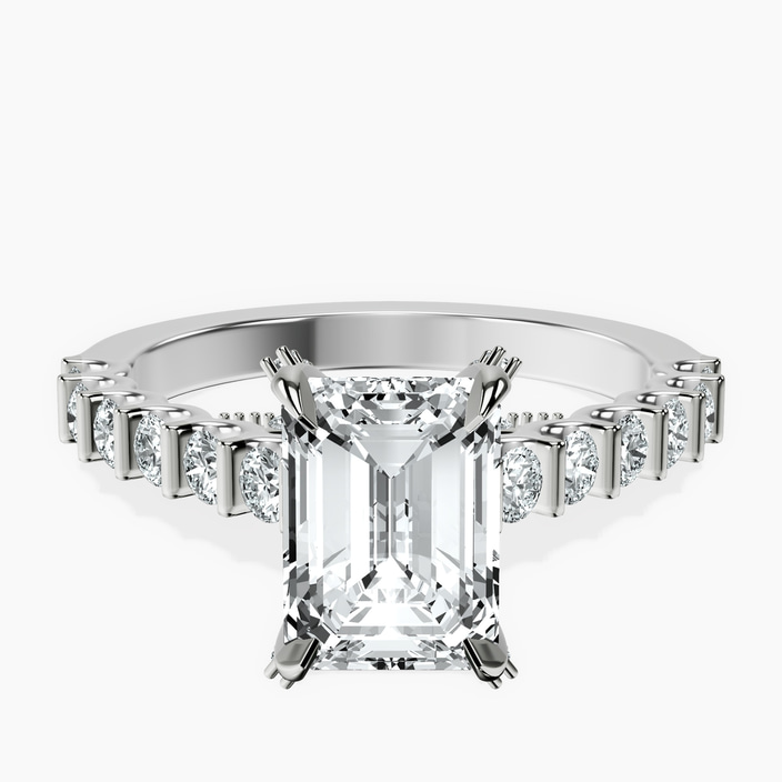 Platinum Austria Cathedral Lab Diamond Ring front image