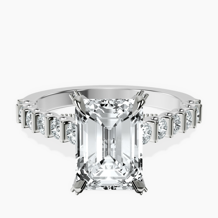 Platinum Austria Cathedral Lab Diamond Ring front image