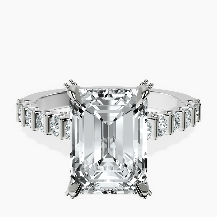 Platinum Austria Cathedral Lab Diamond Ring front image
