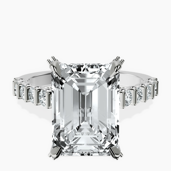 Platinum Austria Cathedral Lab Diamond Ring front image
