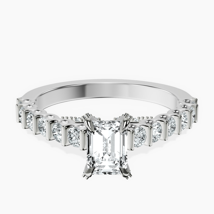 Platinum Austria Cathedral Lab Diamond Ring front image