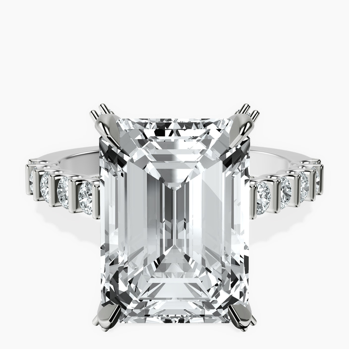 Platinum Austria Cathedral Lab Diamond Ring front image