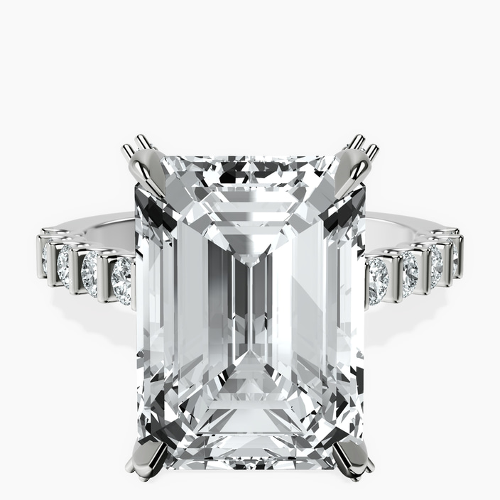 Platinum Austria Cathedral Lab Diamond Ring front image