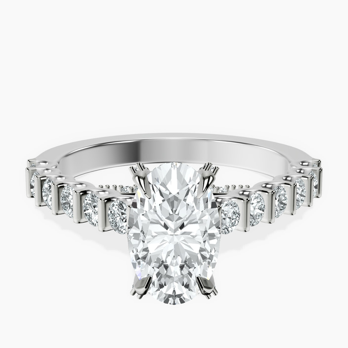 Platinum Austria Cathedral Lab Diamond Ring front image