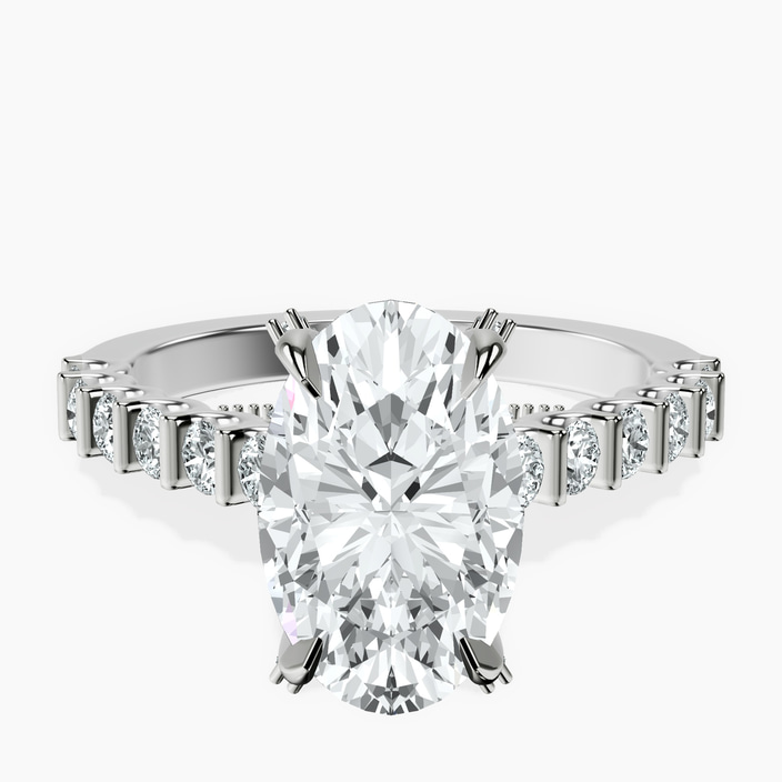 Platinum Austria Cathedral Lab Diamond Ring front image