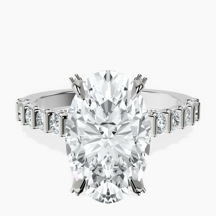 Platinum Austria Cathedral Lab Diamond Ring front image