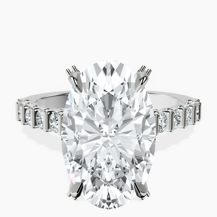Platinum Austria Cathedral Lab Diamond Ring front image