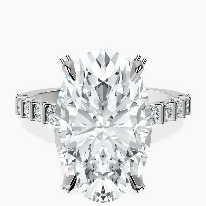 Platinum Austria Cathedral Lab Diamond Ring front image