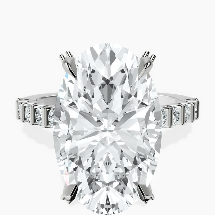 14kt White Gold Austria Cathedral Lab Diamond Ring front image