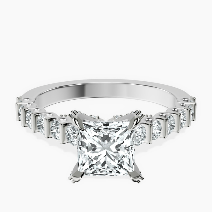 14kt White Gold Austria Cathedral Lab Diamond Ring front image