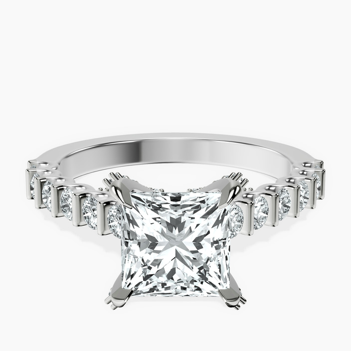 14ct White Gold Austria Cathedral Lab Diamond Ring front image