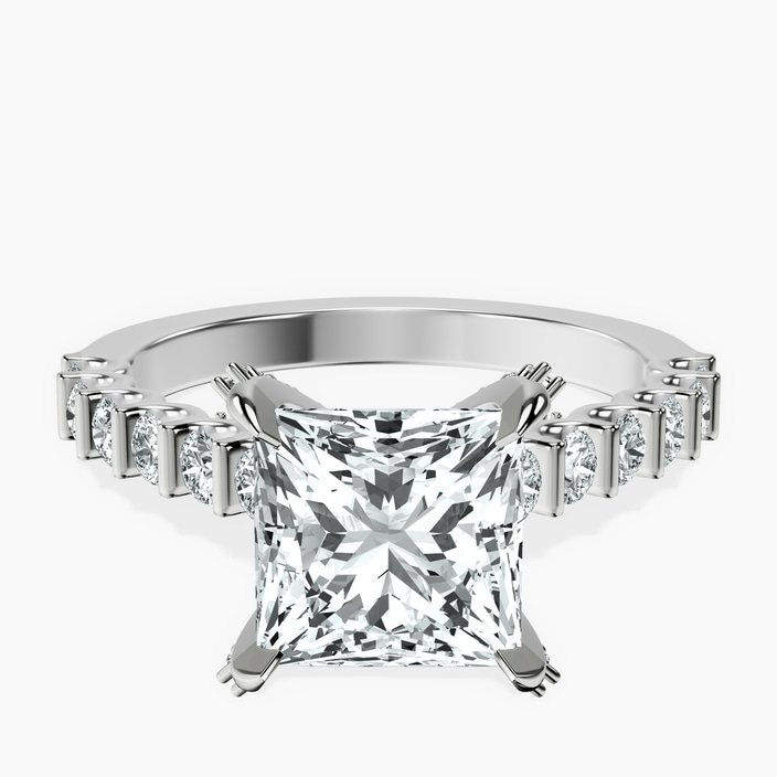 Platinum Austria Cathedral Lab Diamond Ring front image