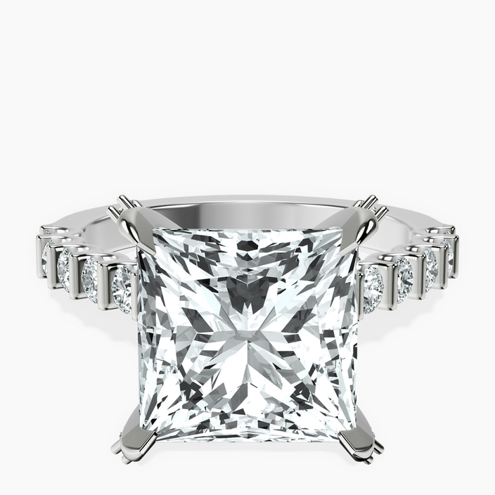 10kt White Gold Austria Cathedral Lab Diamond Ring front image