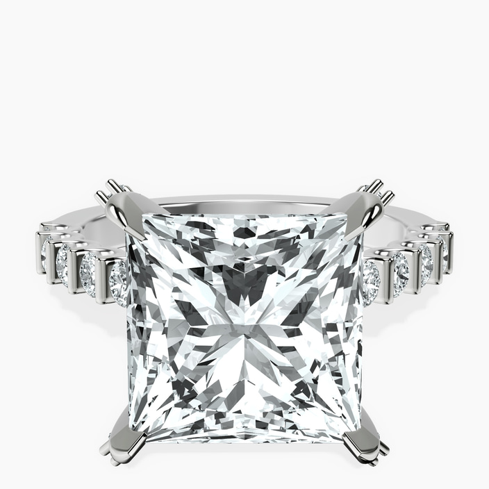 Platinum Austria Cathedral Lab Diamond Ring front image