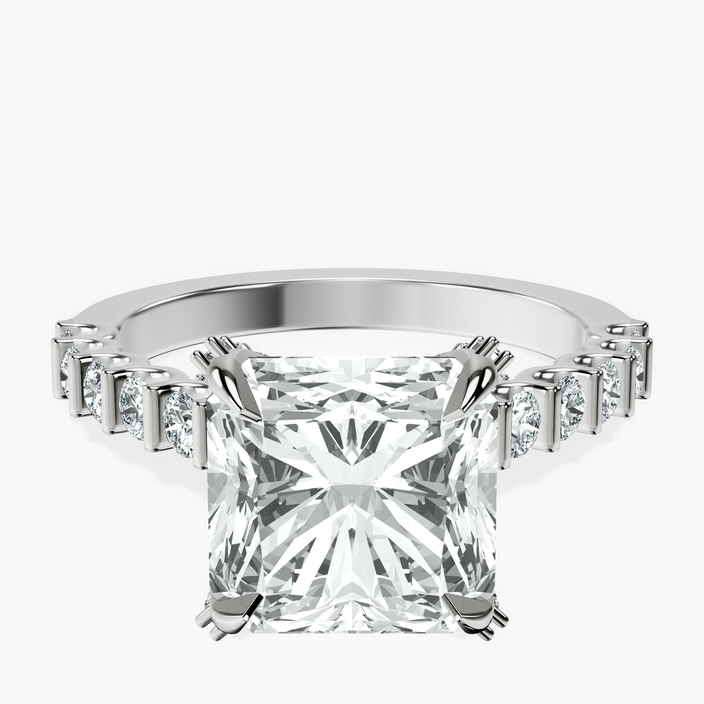 Platinum Austria Cathedral Lab Diamond Ring front image
