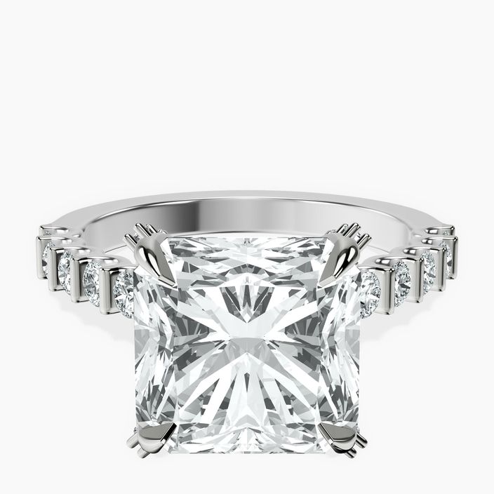 Platinum Austria Cathedral Lab Diamond Ring front image