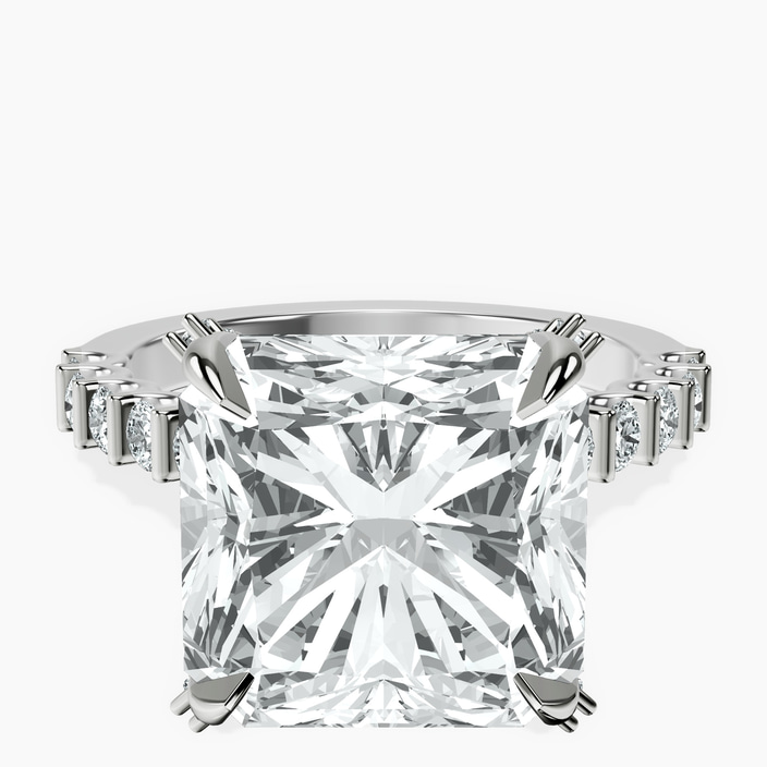 Platinum Austria Cathedral Lab Diamond Ring front image