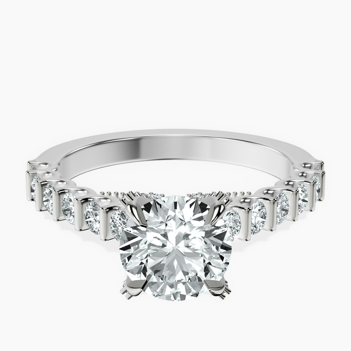 Platinum Austria Cathedral Lab Diamond Ring front image