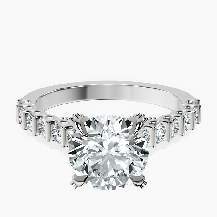 Platinum Austria Cathedral Lab Diamond Ring front image