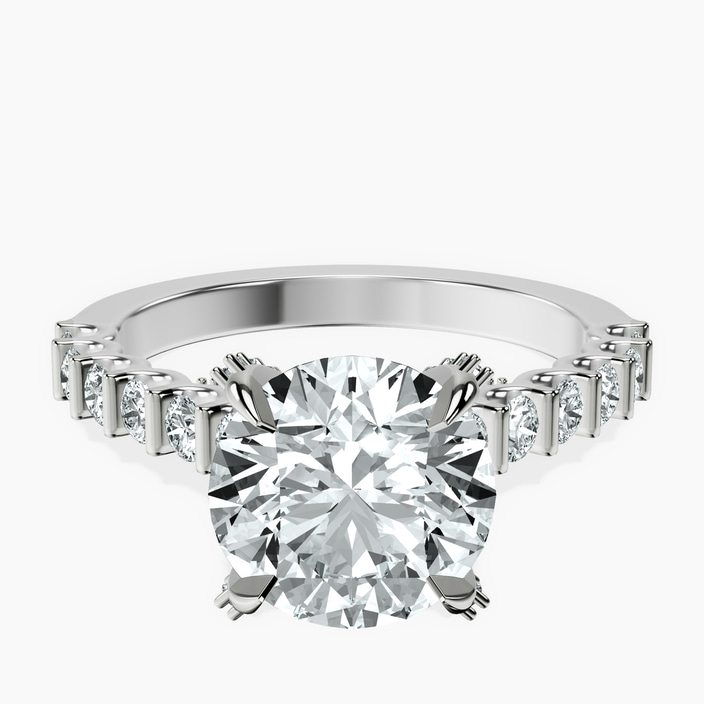 Platinum Austria Cathedral Lab Diamond Ring front image