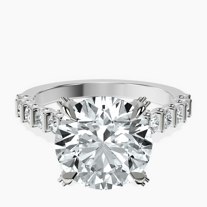 Platinum Austria Cathedral Lab Diamond Ring front image