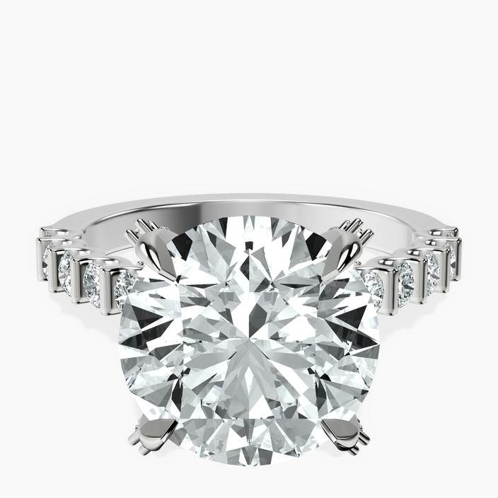 Platinum Austria Cathedral Lab Diamond Ring front image