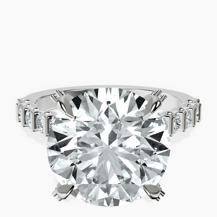 Platinum Austria Cathedral Lab Diamond Ring front image