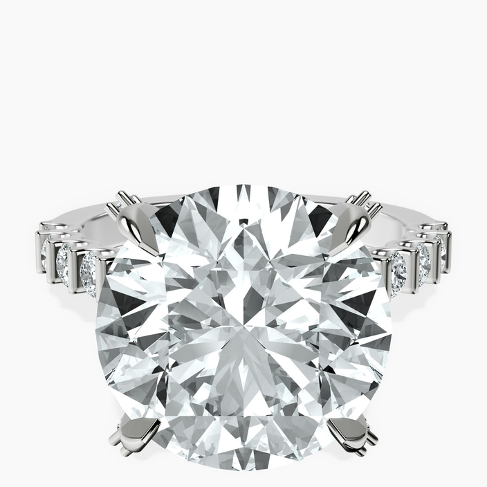Platinum Austria Cathedral Lab Diamond Ring front image