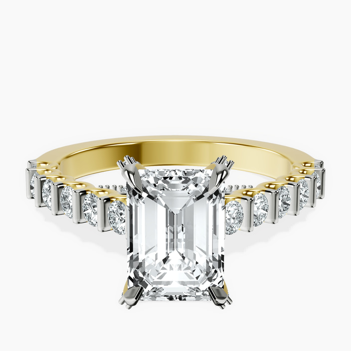 18ct Yellow Gold Austria Cathedral Lab Diamond Ring front image