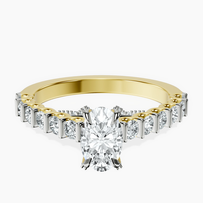 18kt Yellow Gold Austria Cathedral Lab Diamond Ring front image