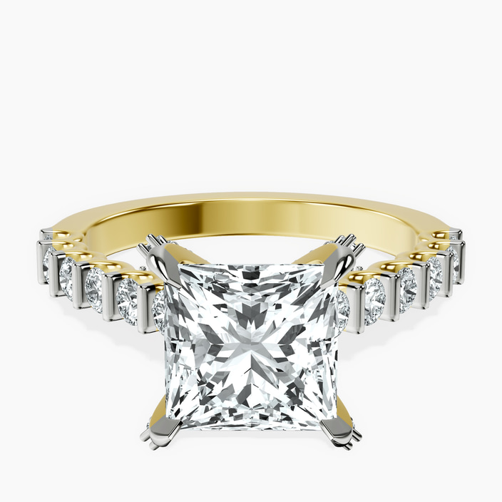 14kt Yellow Gold Austria Cathedral Lab Diamond Ring front image