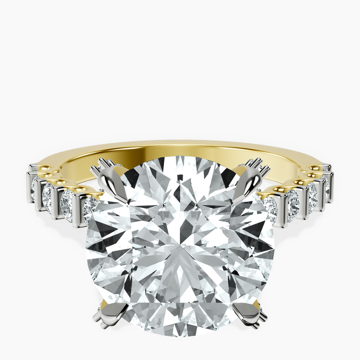 18kt Yellow Gold Austria Cathedral Lab Diamond Ring front image