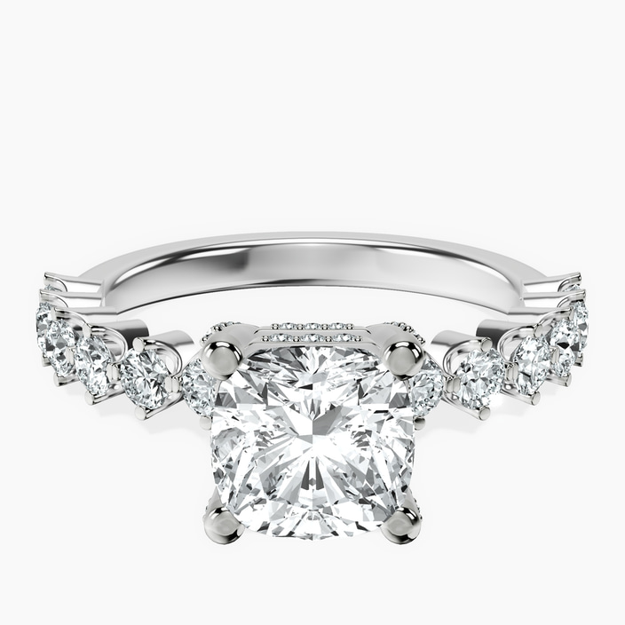 10kt White Gold Caitronia Floating Side Stones Lab Diamond Ring front image