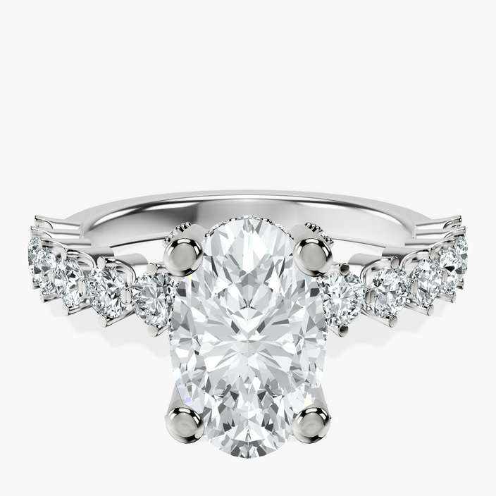 18ct White Gold Caitronia Floating Side Stones Lab Diamond Ring front image