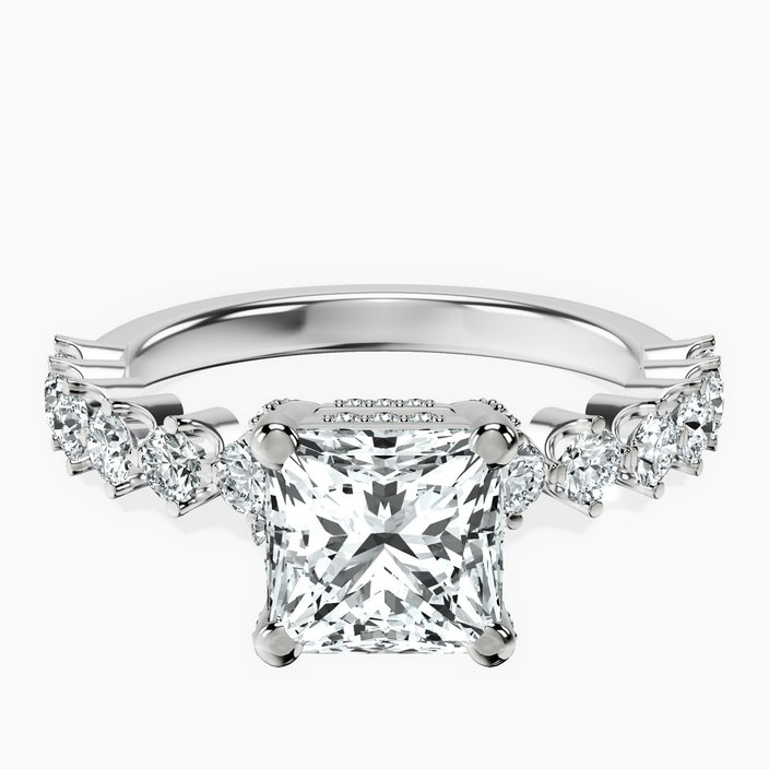 10kt White Gold Caitronia Floating Side Stones Lab Diamond Ring front image