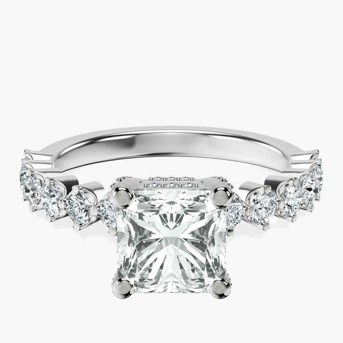 10kt White Gold Caitronia Floating Side Stones Lab Diamond Ring front image