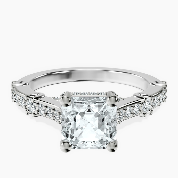 10kt White Gold Odyssey Hidden Halo Lab Diamond Ring front image